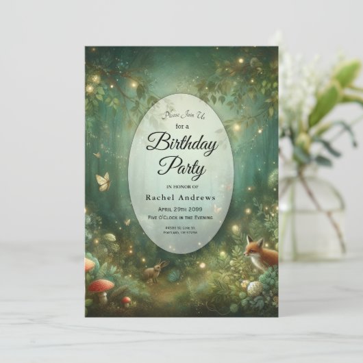 smaragdgroen betoverd bos kaart (Staand voorkant)