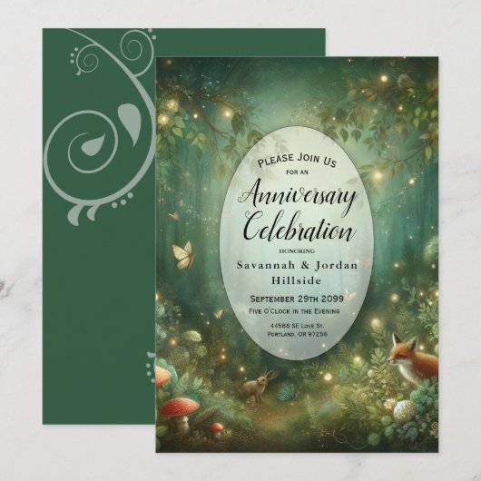 smaragdgroen betoverd bos kaart (Voorkant / Achterkant)