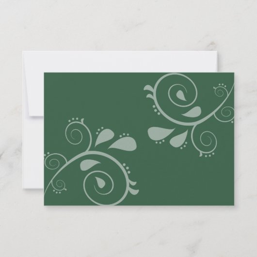 smaragdgroen betoverd bos RSVP kaartje (Achterkant)