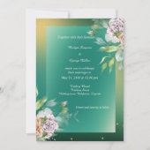smaragdgroen bloeiend rozenbruiloft kaart (Voorkant)