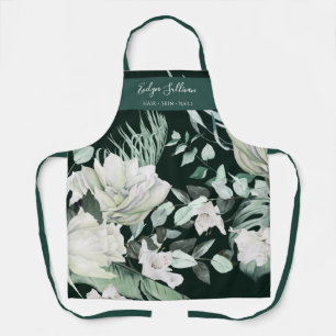 Smaragdgroen Bloemen Beauty Professional Schort