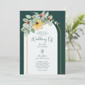 Smaragdgroen Bloemen Eucalyptus Non Foto Bruiloft Kaart (Staand voorkant)
