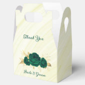 smaragdgroen bloemen goudblad bedankdoosjes (Geopend)