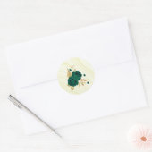 smaragdgroen bloemen goudblad ronde sticker (Envelop)