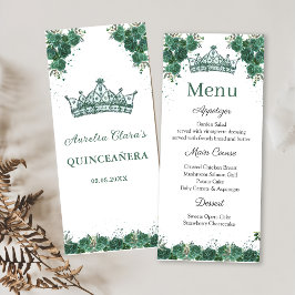 Smaragdgroen Bloemen Quinceañera Menu