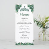 Smaragdgroen Bloemen Quinceañera Menu (Staand voorkant)