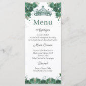 Smaragdgroen Bloemen Quinceañera Menu (Voorkant)
