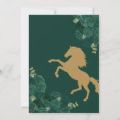 Smaragdgroen Bloemen Western Charra Quinceanera Kaart (Achterkant)