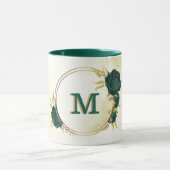 Smaragdgroen bloemengoud mok (Midden)