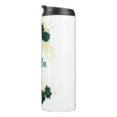 Smaragdgroen bloemengoud thermosbeker (Geroteerd rechts)