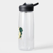 Smaragdgroen bloemengoud waterfles (Links)