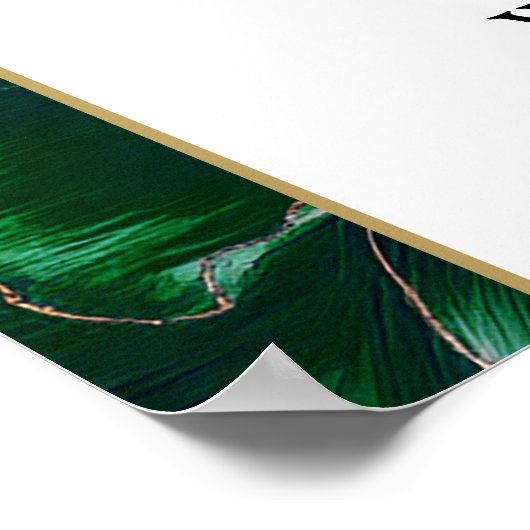 Smaragdgroen bloemensieraad verlovingsfeest welkom poster (Hoek)