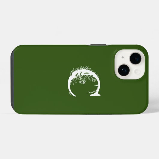 SMARAGDGROEN BLOEMMONOGRAM LETTER C ONTWERP iPhone HOESJE (Achterkant horizontaal)