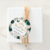 Smaragdgroen Blush Bloemen Zoet 16 16e Verjaardag Bedankjes Labels (In situ)