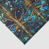 Smaragdgroen bos nepgeglazuurd glas patroon tissuepapier (Detail)