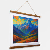 Smaragdgroen Bos Waterverf Canvas Hangend Wandkleed (Gebogen)