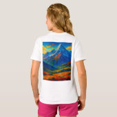 Smaragdgroen Bos Waterverf Canvas T-shirt (Achterkant volledig)