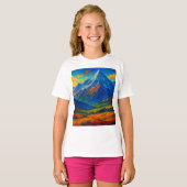 Smaragdgroen Bos Waterverf Canvas T-shirt (Voorkant volledig)