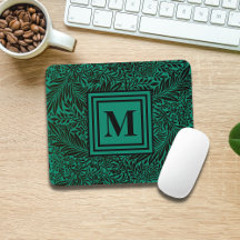 Smaragdgroen botanisch gebladerte monogram
