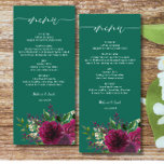 Smaragdgroen Bourgondië Floral bruiloft Menu<br><div class="desc">Verhoog uw receptietafel met het Emerald Green Bourgondische Floral Wedding Menu - een verbluffende mix van rijke juwelentonen en romantische bloemsierkunst. Deep Emerald zet een verfijnde achtergrond, terwijl weelderige bordeauxrode bloemen en delicaat groen uw menu lijsten met tijdloze elegantie. Perfect voor herfst- en winterbruiloften of een feest met een humeurig,...</div>