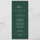 Smaragdgroen Coördinaat Bruiloft Diner Menu (Voorkant)