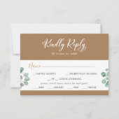 Smaragdgroen Coördinaat Menu Keuze RSVP-kaart (Voorkant)