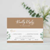 Smaragdgroen Coördinaat Menu Keuze RSVP-kaart (Staand voorkant)