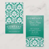 Smaragdgroen Damast Visitekaartje (Voorkant / Achterkant)