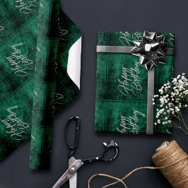 Smaragdgroen | Deep Jade Velvet Grunge Jewel Tone Cadeaupapier