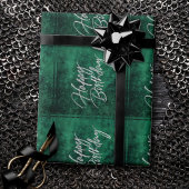 Smaragdgroen | Deep Jade Velvet Grunge Jewel Tone Cadeaupapier