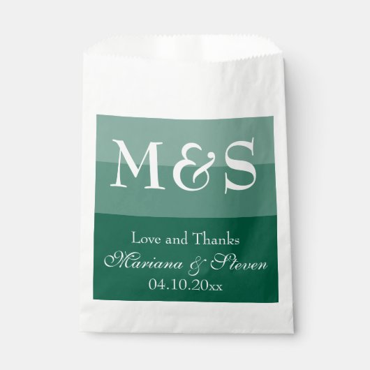 Smaragdgroen Eenvoudig Modern Bruiloft Bedankzakje (Voorkant)