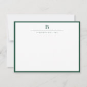 Smaragdgroen Eenvoudig Modern Stationery Classic Notitiekaartje (Voorkant)