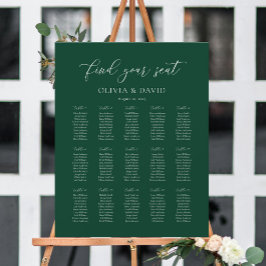 Smaragdgroen Elegant 15 tafel Zitkaart Poster
