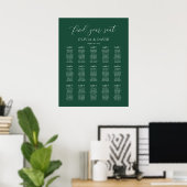 Smaragdgroen Elegant 15 tafel Zitkaart Poster (Thuiskantoor)