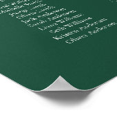 Smaragdgroen Elegant 15 tafel Zitkaart Poster (Hoek)