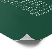 Smaragdgroen Elegant 16 tafel Zitkaart Poster (Hoek)