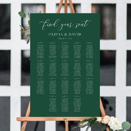 Smaragdgroen Elegant 18 tafels Zitlijst Poster