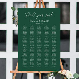 Smaragdgroen Elegant 20 tafel Zitkaart Poster