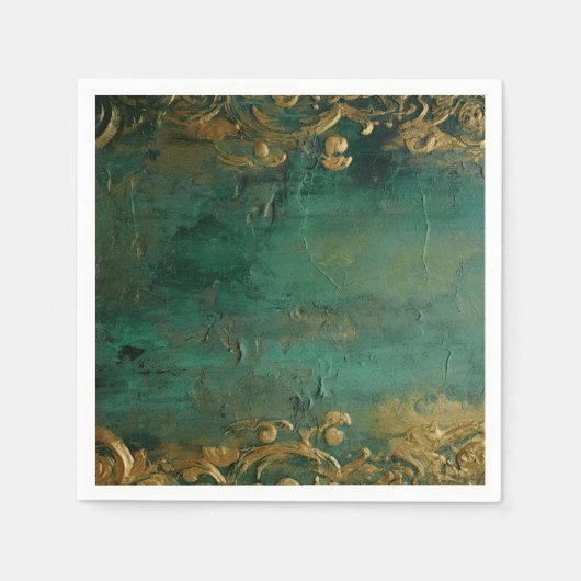 Smaragdgroen Elegant Bruiloft Servet (Voorkant)