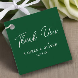 Smaragdgroen Elegant Minimalistische Bruiloft Dank Bedankjes Labels