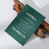 Smaragdgroen Elegant minimalistische bruiloft QR C Kaart