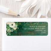 Smaragdgroen Elegant retour adreslabel Etiket (Insitu)