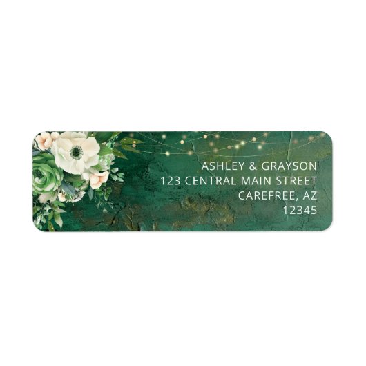 Smaragdgroen Elegant Retouradreslabel Etiket (Voorkant)