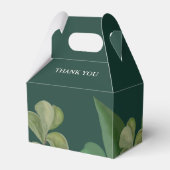 Smaragdgroen Elegant rustiek groen blad weelderig Bedankdoosjes (Achterkant)