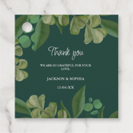 Smaragdgroen Elegant rustiek groen blad weelderig Bedankjes Labels