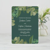 Smaragdgroen Elegant rustiek groen blad weelderig Kaart (Staand voorkant)