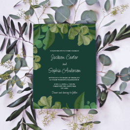 Smaragdgroen Elegant rustiek groen blad weelderig Kaart