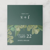 Smaragdgroen Elegant rustiek groen blad weelderig Plaatskaartje (Buitenkant ongevouwen)