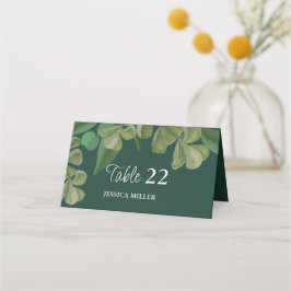 Smaragdgroen Elegant rustiek groen blad weelderig Plaatskaartje