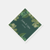 Smaragdgroen Elegant rustiek groen blad weelderig Servet (Hoek)